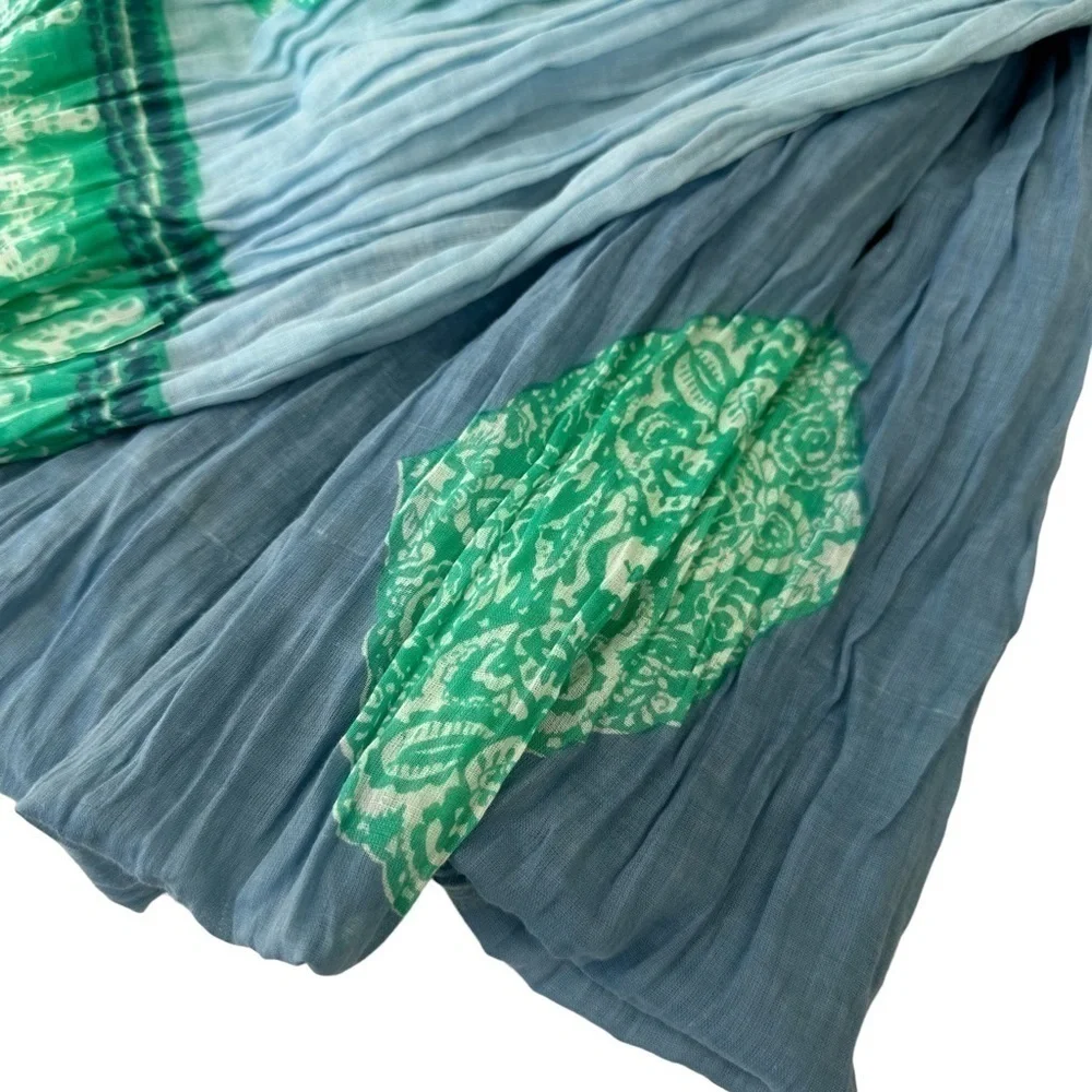 Aqua Blue Oversized Scrunchie Scarf Wrap Sarong